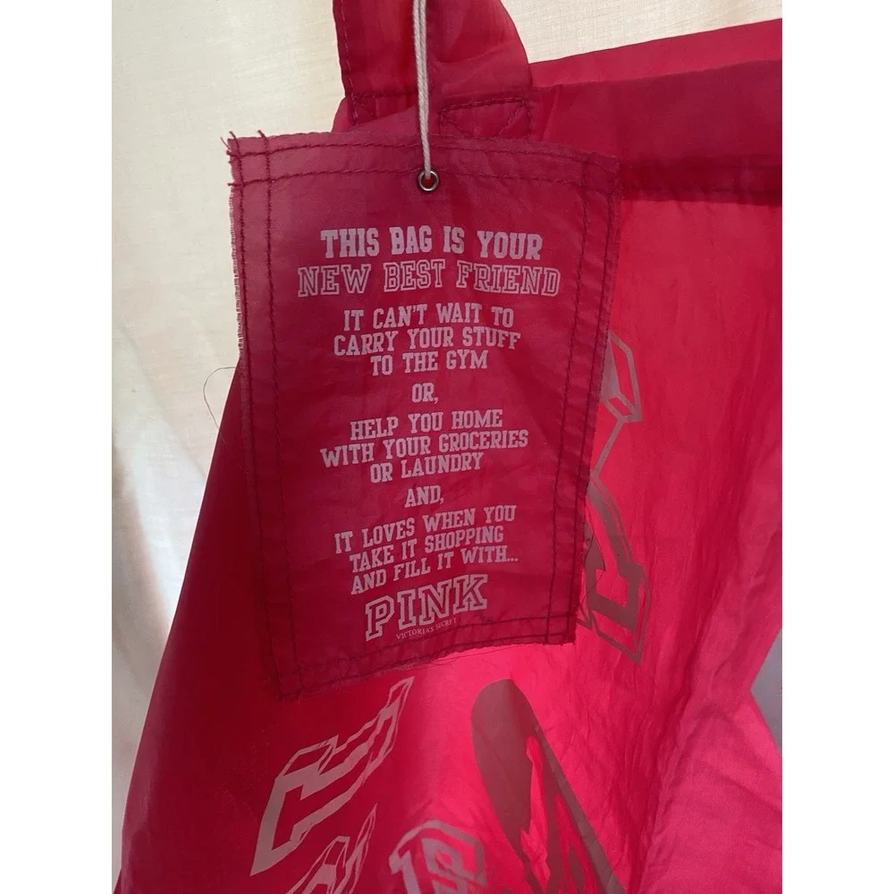 Vintage Victorias Secret Pink Reusable Tote Bag - Pink Foxes, Overnight, Travel